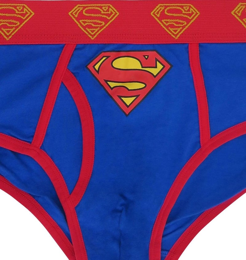 SuperHeroStuff Superman Costume Logo Men's Underwear Briefs- XLarge (40-42) Blue - Image 2